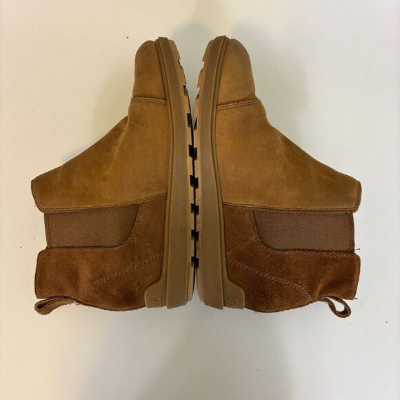 Sorel Chestnut Leather & Suede Ankle Pull On Wedge Booties Size 9 - Picture 5 of 8